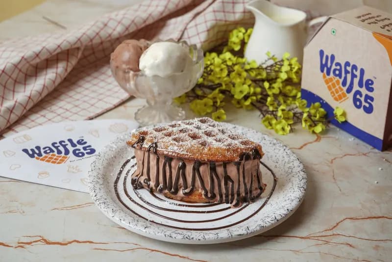 Chocolate Ice Cream Waffle and Fudge